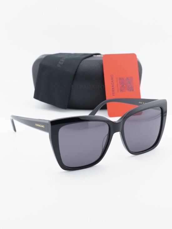 Salvatore Ferragamo SF1102S 001 Butterfly Sunglasses - Black / Grey main image 4